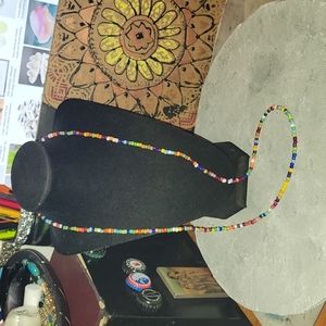 Multicolored Strand of Seed Beads - Long